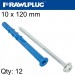 FRAME FIXING FF1 WITH HEX HEAD SCREW 10X120MM 12PSC PER TUB